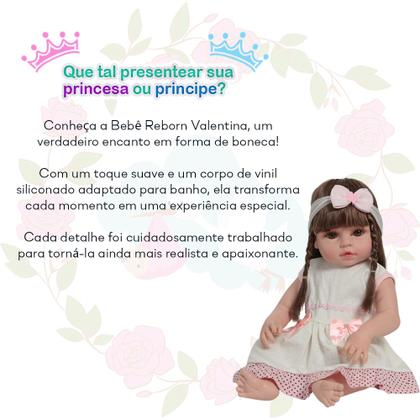 Imagem de Boneca Bebê Reborn Menina Realista Cabelo Castanho + Itens