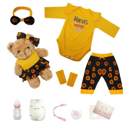 Imagem de Boneca Bebê Reborn Negra Brastoy Silicone Realista 48cm Kit Acessórios Conjunto Roupa Mamadeira Chupeta Pelúcia Fralda Certidão