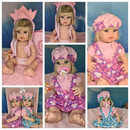 Imagem de Boneca Bebê Reborn Realista 22 Itens Menina Loira Bolsa Maternidade Silicone 50 cm Boneca Lol Baby Bb Grande Alive Bebe Rebornei Omg Original