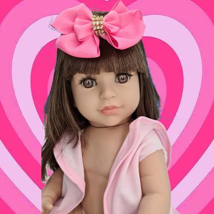 Imagem de Boneca Bebê Reborn Realista Barata Lol Morena Pronta Entrega Linda Brinquedo Menina Bb Grande Baby Reborne Lol Maria Clara Original Reborn OMG