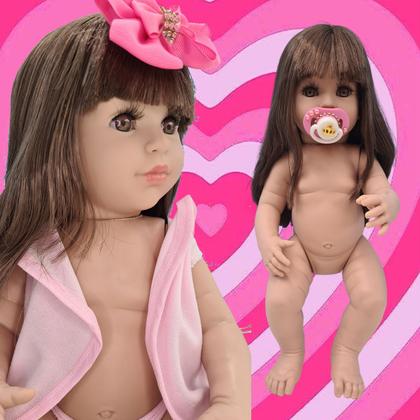 Imagem de Boneca Bebê Reborn Realista Barata Lol Morena Pronta Entrega Linda Brinquedo Menina Bb Grande Baby Reborne Lol Maria Clara Original Reborn OMG