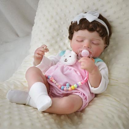 Imagem de Boneca Bebê Reborn Realista Brastoy Original 48 cm Silicone Kit Conjunto de Roupa Mamadeira Chupeta Certidão Fralda e Pelúcia