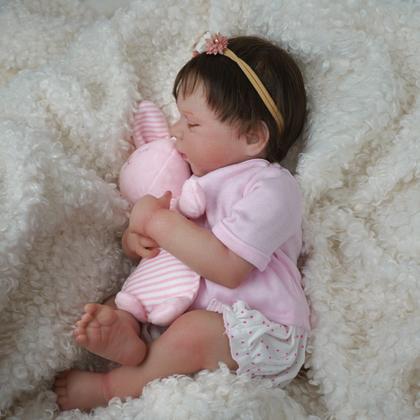 Imagem de Boneca Bebê Reborn Realista Brastoy Original 48cm Silicone Kit Acessórios Conjunto de Roupa Chupeta Mamadeira e Pelúcia