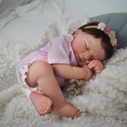 Imagem de Boneca Bebê Reborn Realista Brastoy Original 48cm Silicone Kit Acessórios Conjunto de Roupa Chupeta Mamadeira e Pelúcia