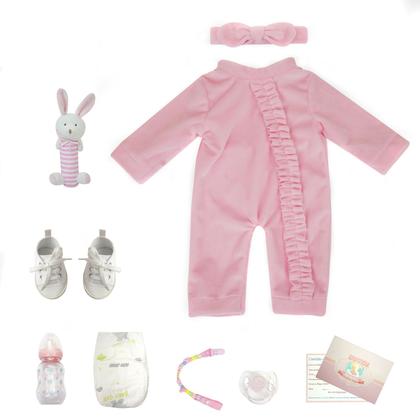 Imagem de Boneca Bebê Reborn Realista Brastoy Original 48cm Silicone Kit Acessórios Conjunto de Roupa Chupeta Mamadeira e Pelúcia