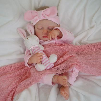 Imagem de Boneca Bebê Reborn Realista Brastoy Original 48cm Silicone Kit Acessórios Conjunto de Roupa Chupeta Mamadeira e Pelúcia