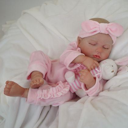 Imagem de Boneca Bebê Reborn Realista Brastoy Original 48cm Silicone Kit Acessórios Conjunto de Roupa Chupeta Mamadeira e Pelúcia