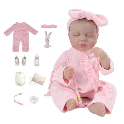 Imagem de Boneca Bebê Reborn Realista Brastoy Original 48cm Silicone Kit Acessórios Conjunto de Roupa Chupeta Mamadeira e Pelúcia