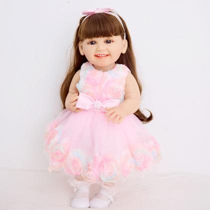 Imagem de Boneca Bebê Reborn Realista Brastoy Original 55 cm Silicone Kit Conjunto de Roupa Mamadeira Certidão Fralda e Pelúcia