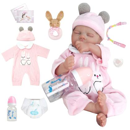 Imagem de Boneca Bebê Reborn Realista Brastoy Silicone Conjunto de Roupa Chupeta Mamadeira e Pelúcia Original Completo