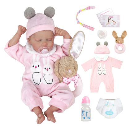 Imagem de Boneca Bebê Reborn Realista Brastoy Silicone Conjunto de Roupa Chupeta Mamadeira e Pelúcia Original Completo
