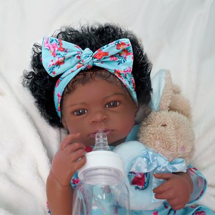 Imagem de Boneca Bebê Reborn Realista Brastoy Silicone Conjunto de Roupa Chupeta Mamadeira e Pelúcia Original Completo