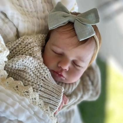 Imagem de Boneca Bebê Reborn Realista De 50 CM, Corpo De Vinil Macio Com Veias Visíveis, Pintura 3D, Presente