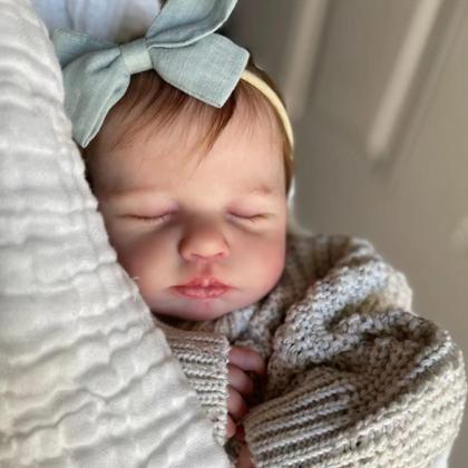 Imagem de Boneca Bebê Reborn Realista De 50 CM, Corpo De Vinil Macio Com Veias Visíveis, Pintura 3D, Presente