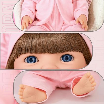 Imagem de Boneca Bebê Reborn Realista Original Silicone Pagão Rosa Pode Dar Banho