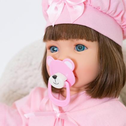 Imagem de Boneca Bebê Reborn Realista Original Silicone Pagão Rosa Pode Dar Banho
