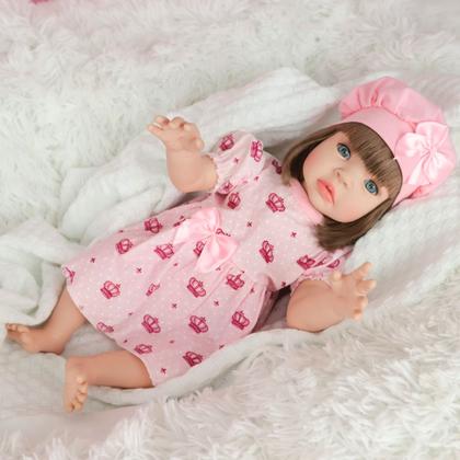 Imagem de Boneca Bebê Reborn Realista Siliconada Kit Bolsa de Maternidade 