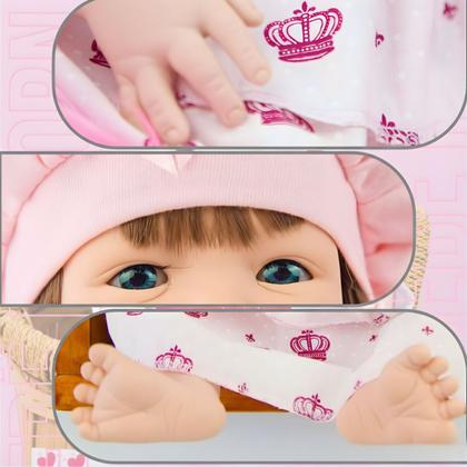 Imagem de Boneca Bebê Reborn Realista Siliconada Kit Bolsa de Maternidade 