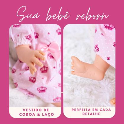 Imagem de Boneca Bebê Reborn Realista Siliconada Kit Bolsa de Maternidade 