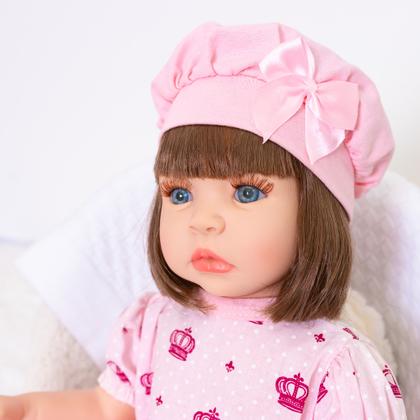 Imagem de Boneca Bebê Reborn Realista Siliconada Kit Bolsa de Maternidade 