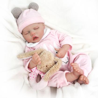 Imagem de Boneca Bebê Reborn Realista Silicone Conjunto de Roupa Chupeta Mamadeira e Pelúcia Original Completo