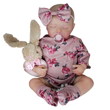 Imagem de Boneca Bebê Reborn Realista Silicone Kit Conjunto de Roupa Chupeta Mamadeira e Pelúcia