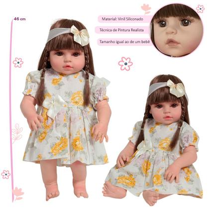 Imagem de Boneca Bebê Reborn Realista Valentina Com Lindo Vestido