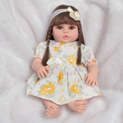 Imagem de Boneca Bebê Reborn Realista Valentina Com Lindo Vestido