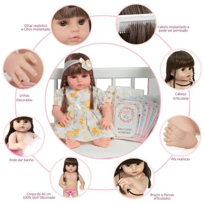 Imagem de Boneca Bebê Reborn Realista Valentina Com Lindo Vestido