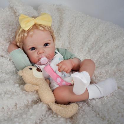 Imagem de Boneca Bebê Reborn Silicone Realista 48cm Original Kit Acessórios Conjunto Roupa Mamadeira Chupeta Pelúcia Fralda Certidão