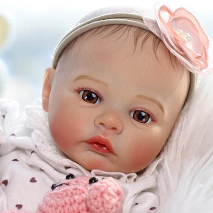 Imagem de Boneca Bebê Reborn Silicone Realista 48cm Original Kit Acessórios Conjunto Roupa Mamadeira Chupeta Pelúcia Fralda Certidão