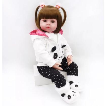 Imagem de Boneca Bebê Reborn Valentina Corpo Inteiro Silicone P/ Dar Banho