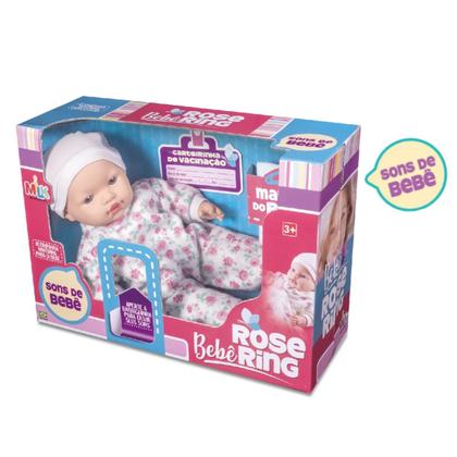 Imagem de Boneca Bebe Rose Ring 40cm e Sons de Bebe - Milk Brinquedos