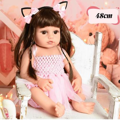 Imagem de Boneca Bebe Sweetie Reborn (R) Coelhinha Silicone Doll- 48cm