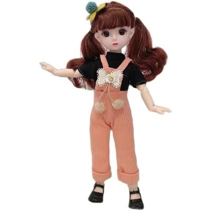 Imagem de Boneca BJD de 30cm com 12 Articulações - Olhos Marrons e Vestido para Meninas