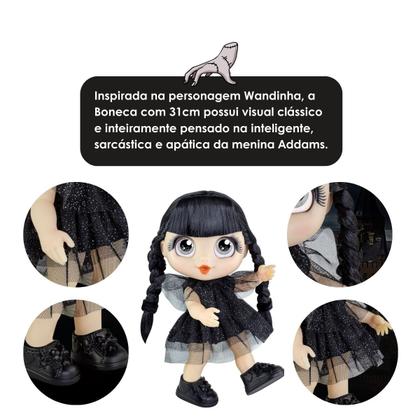 Imagem de Boneca Bravezinha Vandinha Wandinha Addams 40cm C/ Acessórios - Wednesday - Bee Toys