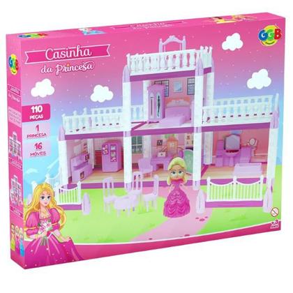 Imagem de Boneca Brinquedo Casinha Da Princesa 110 Peças Meninas