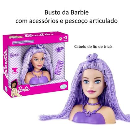 Imagem de Boneca Busto da Barbie Cabelo Roxo com Acessórios Mattel