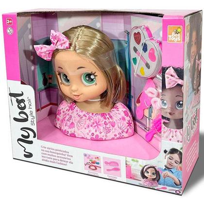 Imagem de Boneca Busto Infantil Kit Maquiagem Pentear Acessórios - Bee Toys