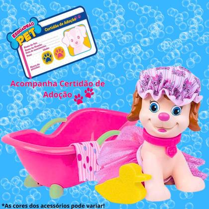 Imagem de Boneca Cachorrinha Infantil Esquadrão Banho Com Acessórios Patrulha Pet Canina Banheira Super Toys