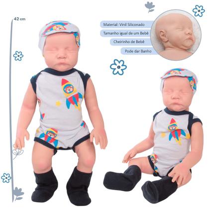 Imagem de Boneca Careca Olhos Fechados Bolsa Completa e Roupinha