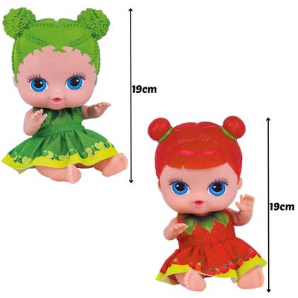 Imagem de Boneca Cheirinho De Frutas Morango E Limão 19cm Coleção Frutinhas Bonecas Infantil Articuladas