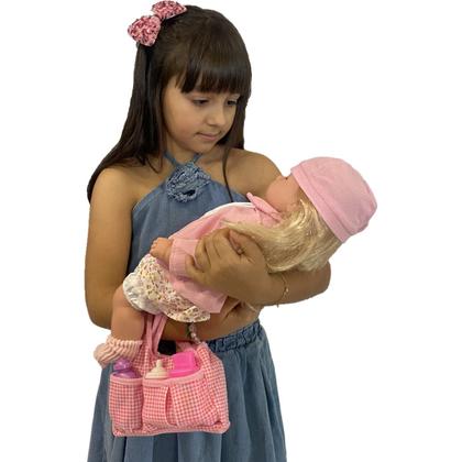 Imagem de Boneca Classic Rose Som + Carrinho Bebe + Bolsa Maternidade