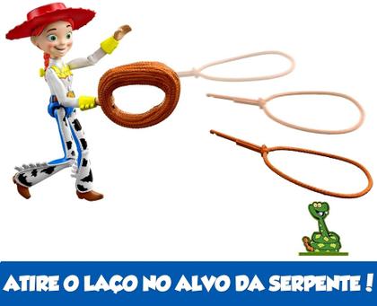 Imagem de Boneca Colecionável Articulada Cowgirl Vaqueira Menina Jessie  Personagem Boiadeira Da Coleção Filme Desenho Infantil Toy Story Disney  Mattel