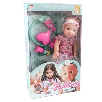 Imagem de Boneca Com Kit De Saúde Infantil Rubbie Com Visual De Doutora E Itens De Cuidar