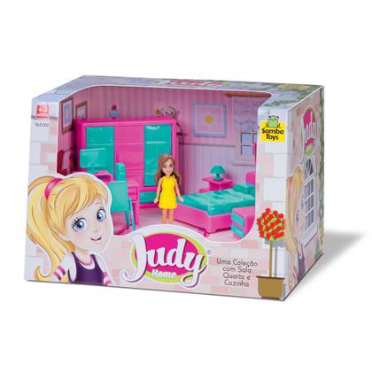 Imagem de Boneca com Móveis e Acessórios - Judy Home - Quarto - Samba Toys