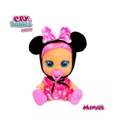 Imagem de Boneca Cry Babies Dressy Minnie Com Som E Chora Multikids