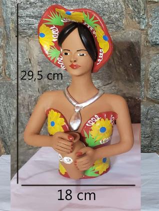 Imagem de Boneca de Cerâmica Menina na Janela namoradeira 29,5 cm