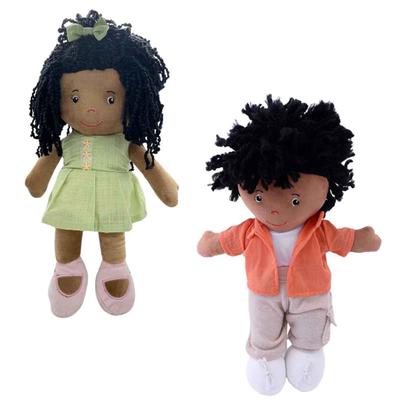 Imagem de Boneca de Pano Menina ou Menino Negro Antialergico Plush 38cm Zip Presente Bebe