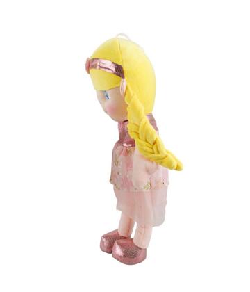 Imagem de Boneca de pano vestido rosa claro e olhos azuis